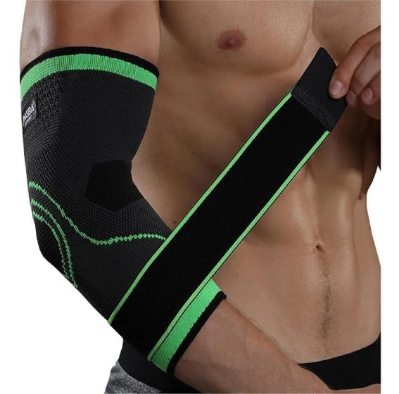 Imagem de Esportes respirável cotovelo cinta compressão suporte mangas para alívio da dor conjunta tendonite tênis golfe treino le