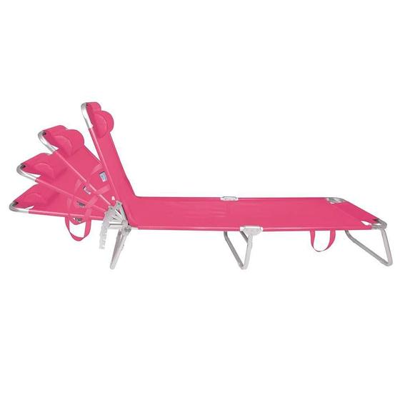 Espreguiçadeira Alumínio Rosa - Mor Menor preço em Espreguiçadeira Alumínio Rosa - Mor