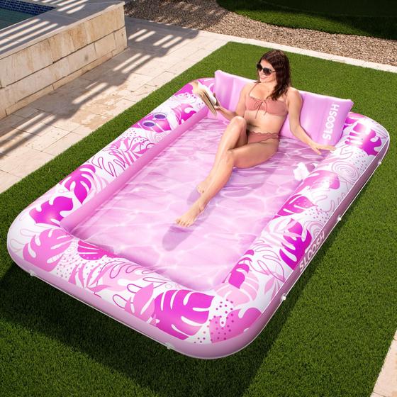 Imagem de Espreguiçadeira de bronzeamento inflável Float Sloosh XL-rosa 85x57cm