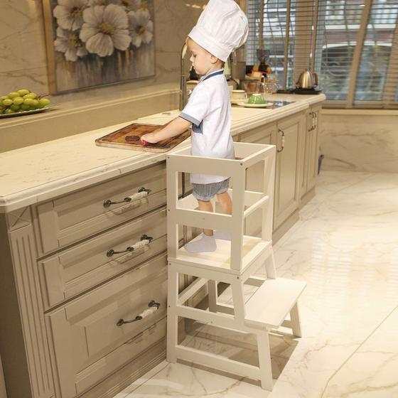 Imagem de Espreguiçadeira de cozinha WOOD CITY Wooden Kids Montessori White