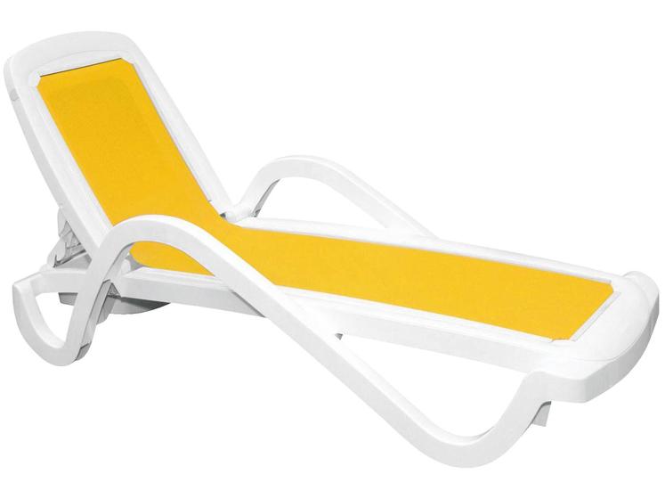 Imagem de Espreguiçadeira de Plástico Branca e Amarela