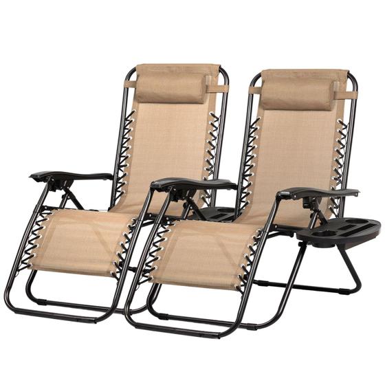 Imagem de Espreguiçadeira Nazhura Relaxing Recliners, conjunto de 2 com travesseiro