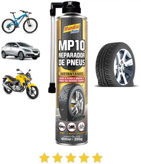 Imagem de Esprei Reparador Furo Inflador Enche infla ar Pneu Pressão Furado Socorro emergência Carro Moto Bike