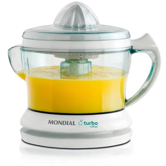 Espremedor de frutas 1,25L dupla rotação Power Turbo Citrus - E-01 - Mondial Menor preço em Espremedor de frutas 1,25L dupla rotação Power Turbo Citrus - E-01 - Mondial