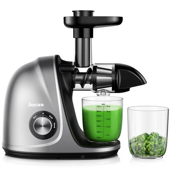 Imagem de Espremedor Jocuu com 2 Velocidades - Suco Prensado a Frio - Motor Silencioso - Fácil de Lavar - (Cinza)