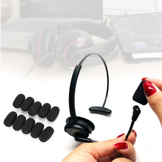 Imagem de Espuma Bocal Para Microfone Lapela Headset 3cm - KIT c/ 10