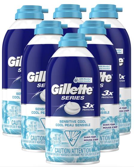 Imagem de Espuma de Barbear Gillette Series Sensitive Cool - 325ml (Pack com 6)