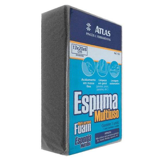Imagem de Espuma Esponja Atlas Multiuso 20x13x6 cm Para lavar Carro Limpeza em geral