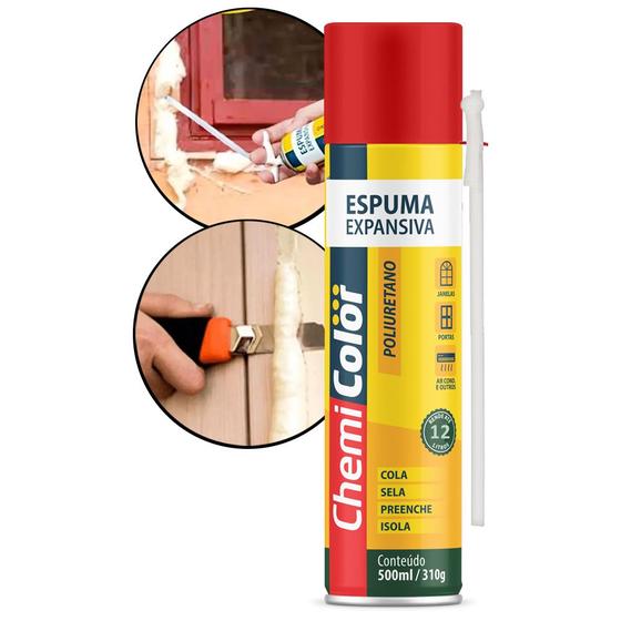 Imagem de Espuma Expansiva Poliuretano PU Chemicolor 500ml 310g