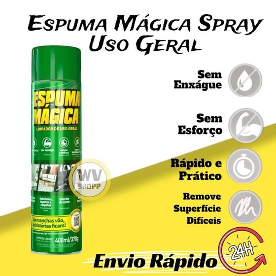 Imagem de Espuma Mágica Spray Uso Geral 400ml Limpador a Seco Pro Auto