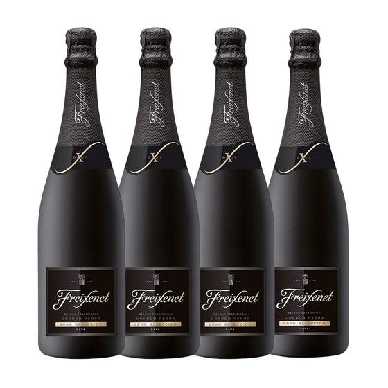 Espumante Cava Freixenet Cordon Negro Brut 750ml Kit 4 Und Menor preço em Espumante Cava Freixenet Cordon Negro Brut 750ml Kit 4 Und