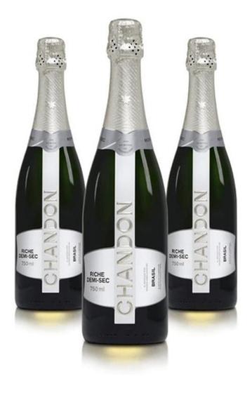 Imagem de Espumante Chandon Riche Demi-Sec 750Ml Kit Com 03 Un