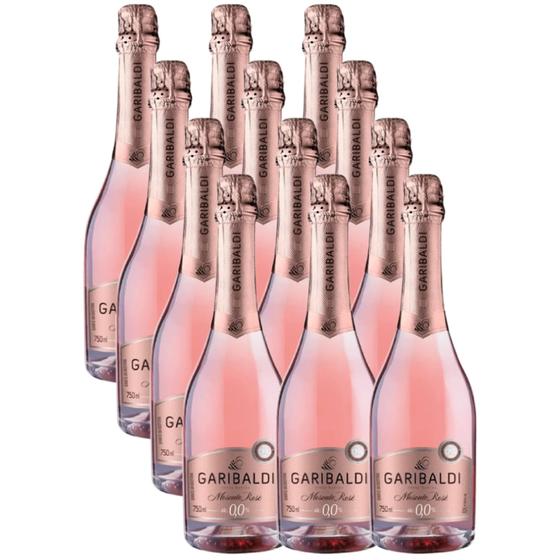 Espumante Garibaldi Moscatel Sem Alcool 750ml Kit 12 unidades