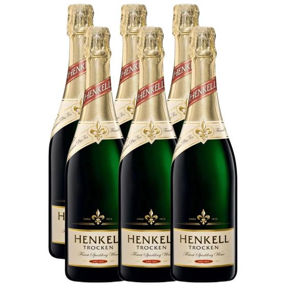 Imagem de Espumante Henkell Trocken Dry Sec Demi Secco Alema Kit 6 Und