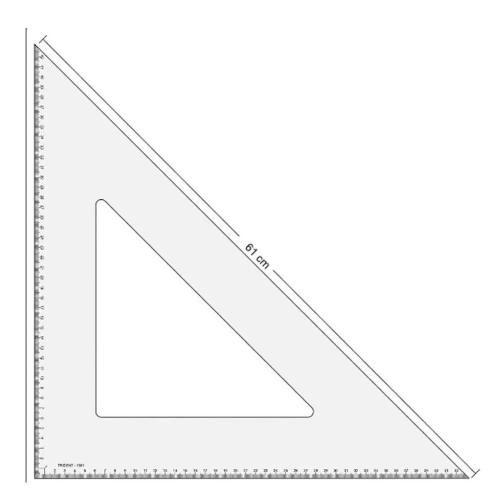 Imagem de Esquadro acrilico 61cm 45 com graduacao - 1561