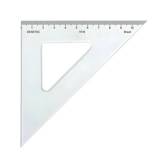 Imagem de Esquadro Acrílico Desetec Trident 45 16cm com Escala 1516