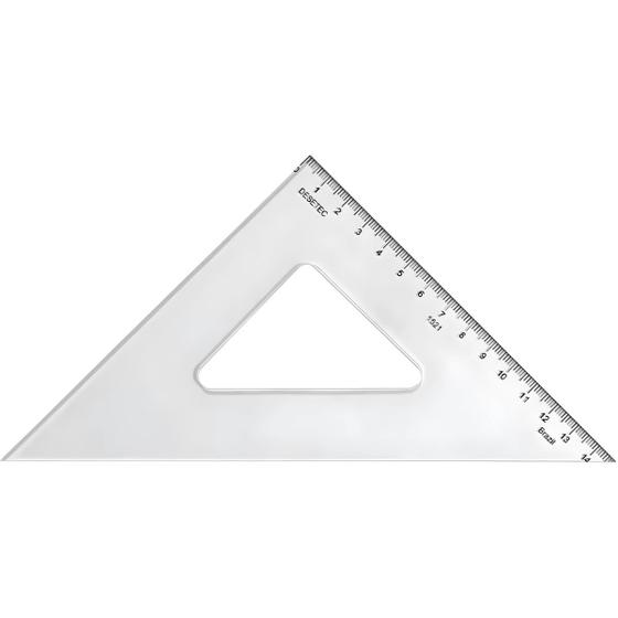 Imagem de Esquadro Acrílico Desetec Trident com Escala 45 Graus 21cm Mod 1521