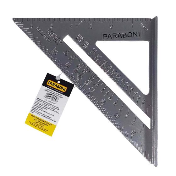 Imagem de Esquadro Alumínio 7" Triangular Paraboni