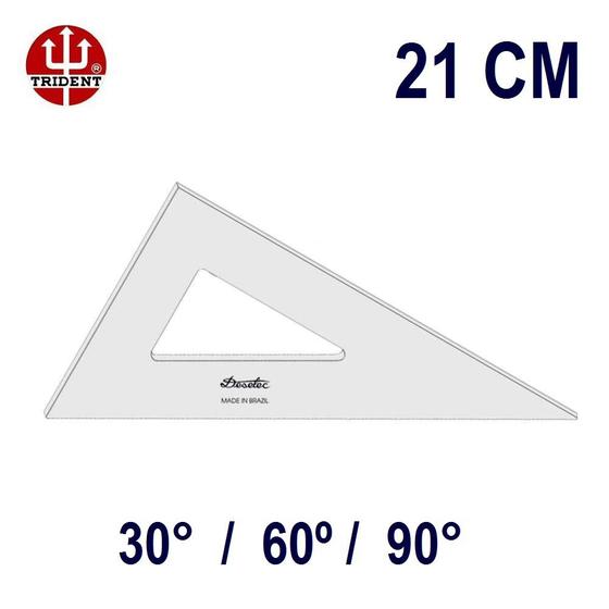 Imagem de Esquadro Sem Escala 2621 30/60/90 21cm Trident