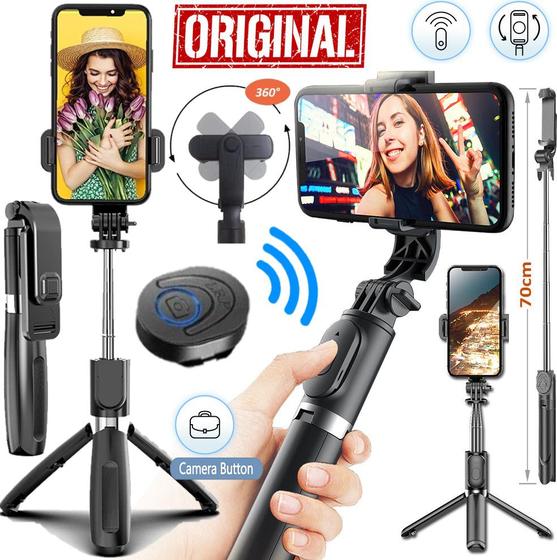 Imagem de Estabilizador Com Tripé Pau de Selfie Suporte Celular Câmera Steadicam Articulado Filmagem Gravação de Vídeo Blogueiro