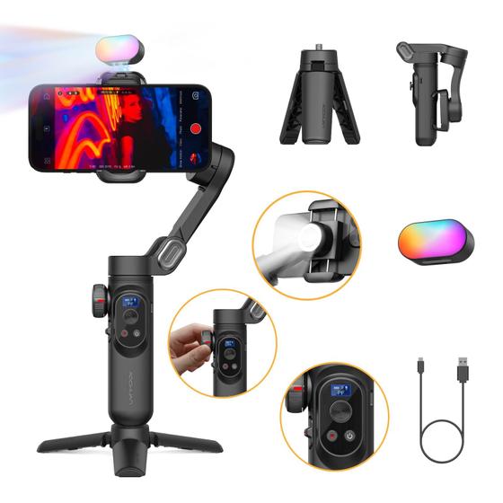 Imagem de Estabilizador de Cardan AOCHUAN Smart X Pro com Luz de Preenchimento RGB