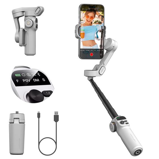 Imagem de Estabilizador de Cardan AOCHUAN Smart X2 para iPhone - Haste de 20cm