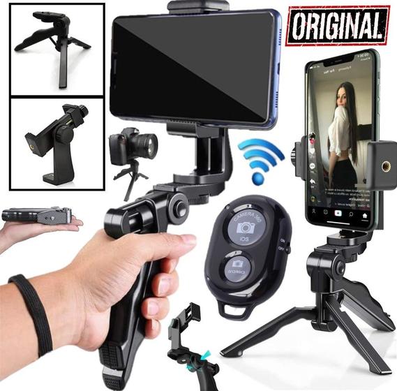 Imagem de Estabilizador de Mão Steadycam Tripé Celular Smartphone Câmera Foto Gravação Vídeo Youtubers Vlogs + Bluetooth