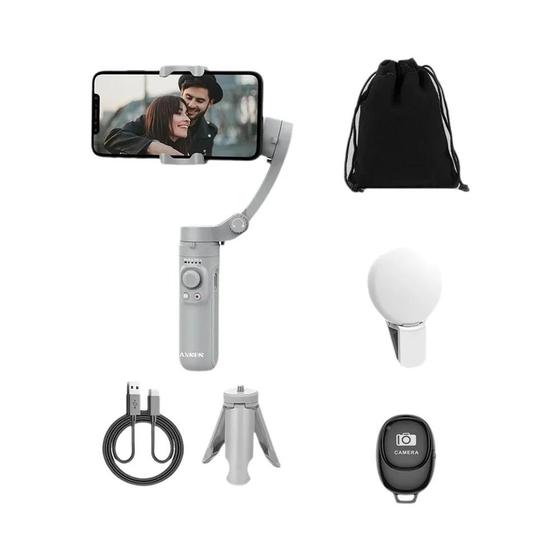 Imagem de Estabilizador Gimbal Portátil de 3 Eixos para Smartphone - Gravação de Vídeo para Android e iPhone