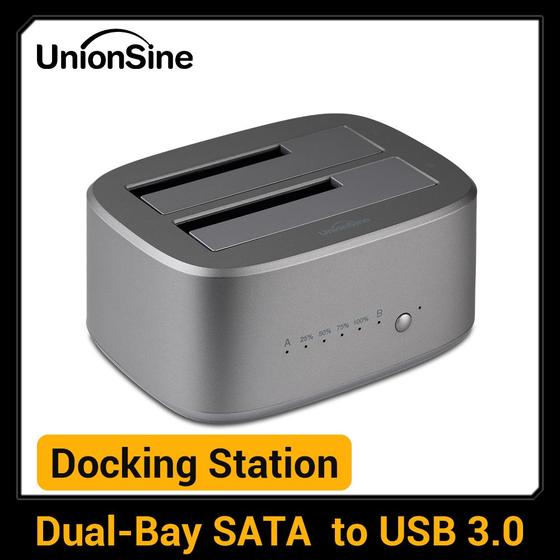 Imagem de Estação de Ancoragem Dual Bay UnionSine para HDD - Clonagem USB Offline