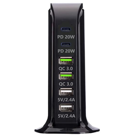 Estacao de Carregamento Satelite A-R22U 6 Portas USB 65 W - Preto Menor preço em Estacao de Carregamento Satelite A-R22U 6 Portas USB 65 W - Preto