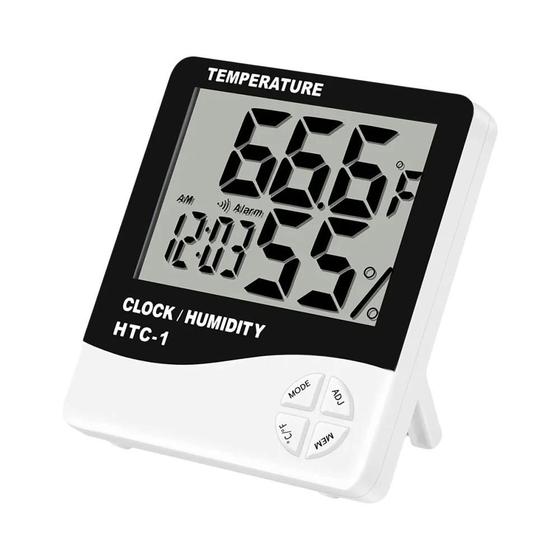 Imagem de Estação Meteorológica Digital com Termômetro, Higrômetro e Relógio - Display LCD