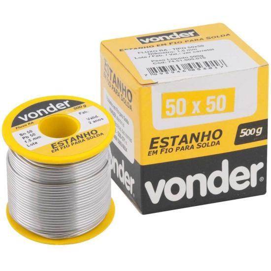 Imagem de Estanho em Fio Para Solda 500g Amarelo 50x50 1,5mm Vonder