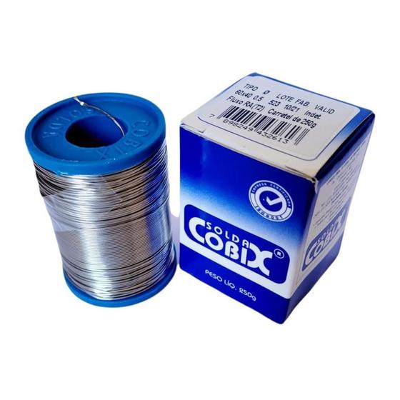 Imagem de Estanho Para Solda 60X40 Snxpb 1,0Mm Fluxo Ra T2 250G Cobix