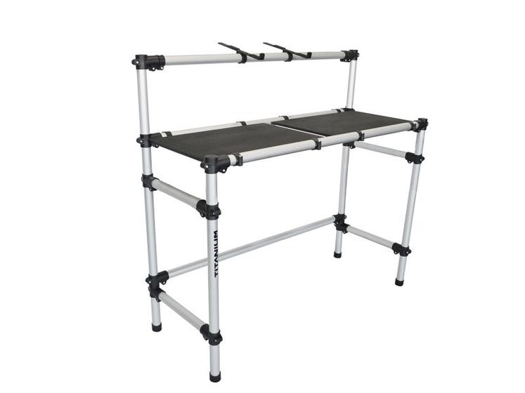 Imagem de Estante Cabine DJ Mesa de Apoio p/ Controladora Usb Tubular em Aluminio com Suporte de Notebook Titanium RDJ Control