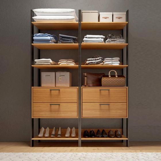 Imagem de Estante Closet Organizador De Roupas Com 04 Gavetas 100% Mdf