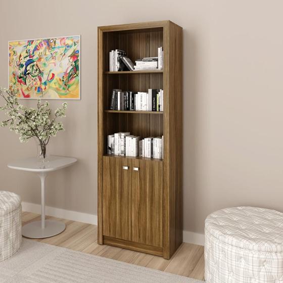 Imagem de Estante com 2 Portas e 4 Prateleiras - Nogal