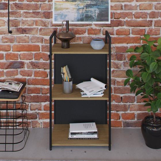 Imagem de Estante com 3 Prateleiras 84x45x33cm com Fundo Yon