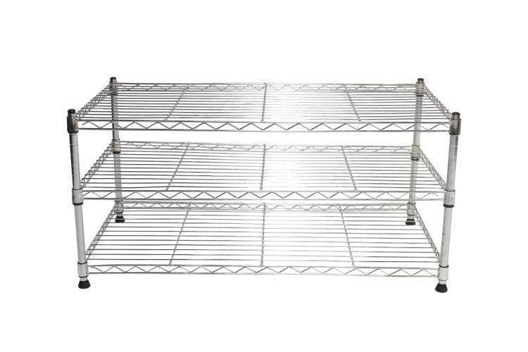 Estante De Aço Cromado Com 3 Prateleiras Rack Aramados 1038 Menor preço em Estante De Aço Cromado Com 3 Prateleiras Rack Aramados 1038