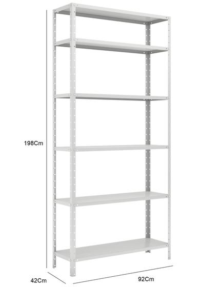 Imagem de Estante de Aço Leve 198x92x42Cm Cinza - 10009