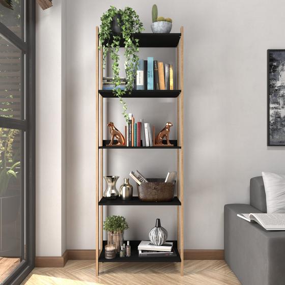 Estante Estilo Industrial de Madeira Organizador Livros Vintage Moderno Multiuso Menor preço em Estante Estilo Industrial de Madeira Organizador Livros Vintage Moderno Multiuso