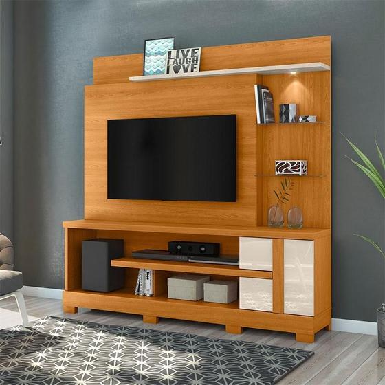 Imagem de Estante Home Theater Ambiente Alan com Pés Cinamomo Off White  Madetec