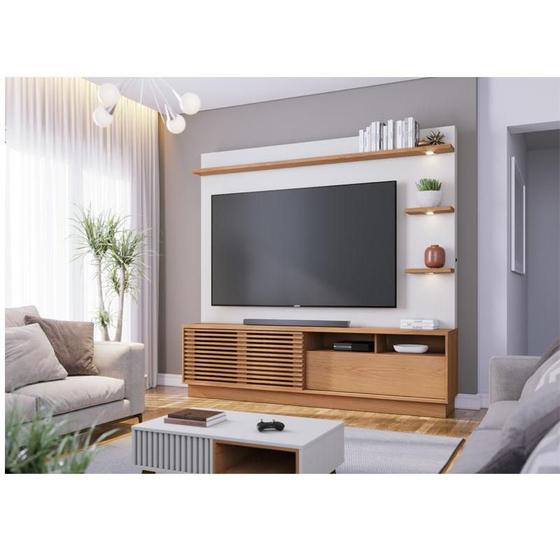 Imagem de Estante Home Theater Ambiente Campeche Freijó Off White Matte - Colibri