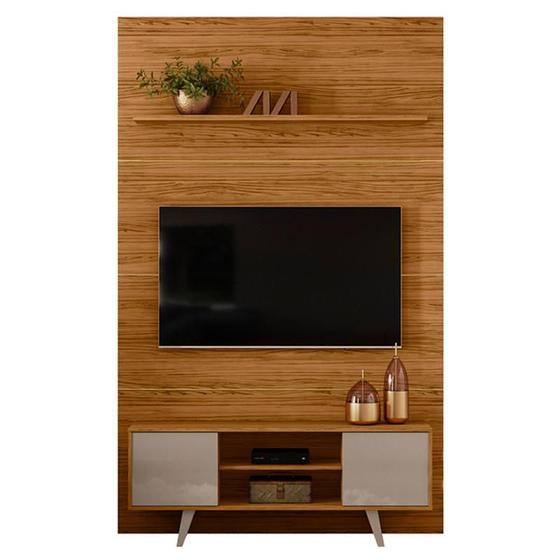 Imagem de Estante Home Theater com Bancada Panorama Fendi Naturale  Madetec 