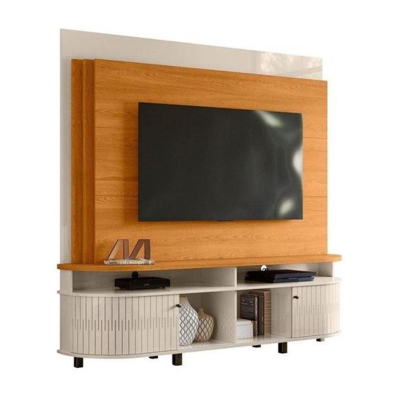 Imagem de Estante Home Theater Daytona TV 65 Polegadas Cor Cinamomo e Off White - Madetec