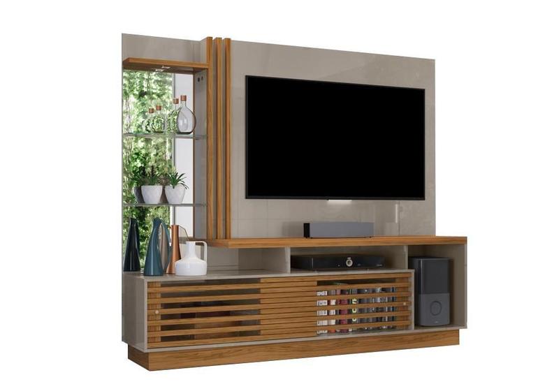 Imagem de Estante Home Theater Frizz Plus Para Tv 60 Polegadas Fendi / Naturale - Madetec