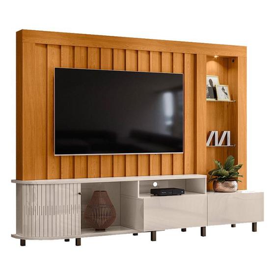 Imagem de Estante Home Theater Le Mans Cinamomo Off White  Madetec