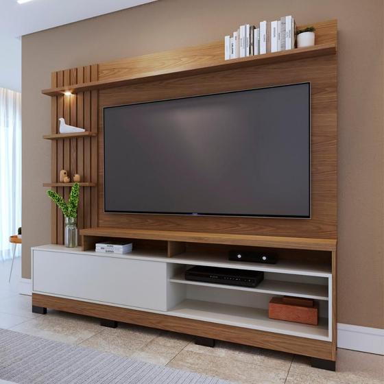 Estante Colibri Jurerê Para TV Até 75 Polegadas - 2 Portas - Design Retrô Moderno - 187x182cm