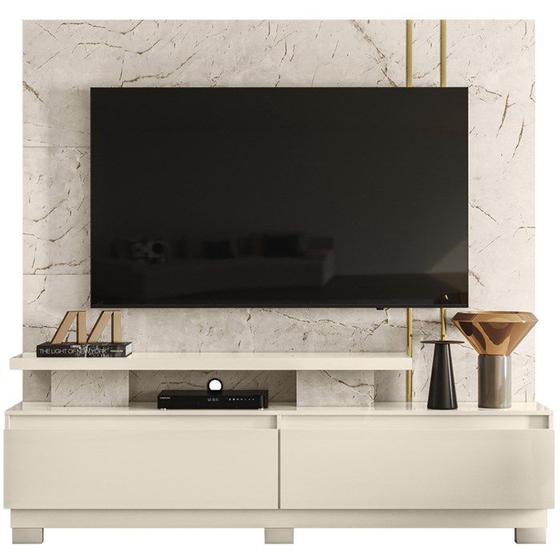 Imagem de Estante Home TV 75 Pol Com Pes 183 cm 8531 Calacata Off White MDT