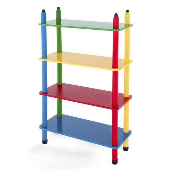 Estante Infantil Lápis Colorida Menor preço em Estante Infantil Lápis Colorida