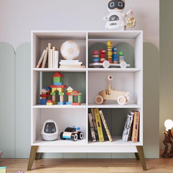 Estante Infantil Play com 6 Nichos - Branco Menor preço em Estante Infantil Play com 6 Nichos - Branco